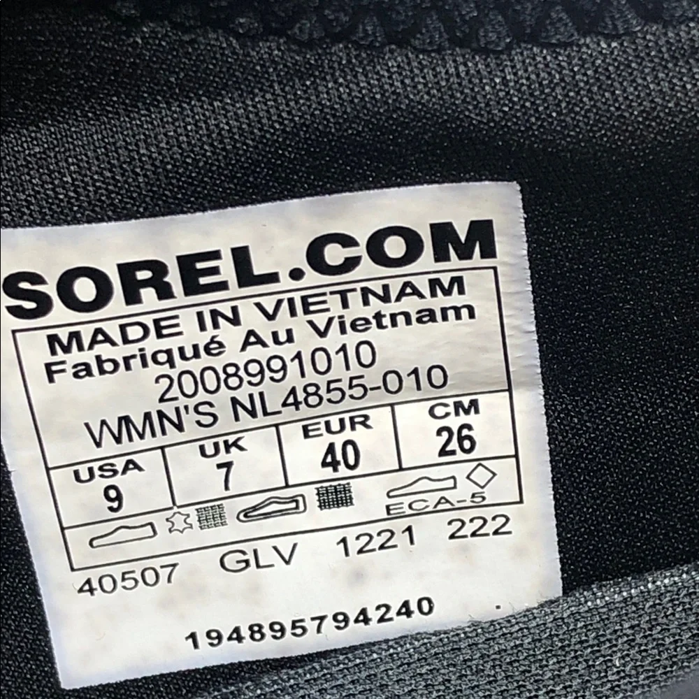 Sorel Ona 503 Sneakers Everyday Waterproof Low Top Black and Chalk Size 9 - Picture 10 of 13
